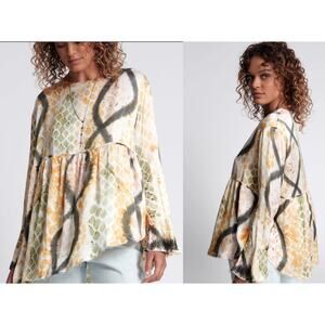 One Teaspoon HAND PAINTED MYSTIC SNAKE MAGIQUE‎ TOP size Small